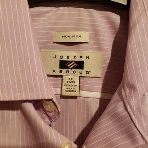 New Men's dress shirt, Joseph Abboud, 15 32/33 Mauve stripe, non iron